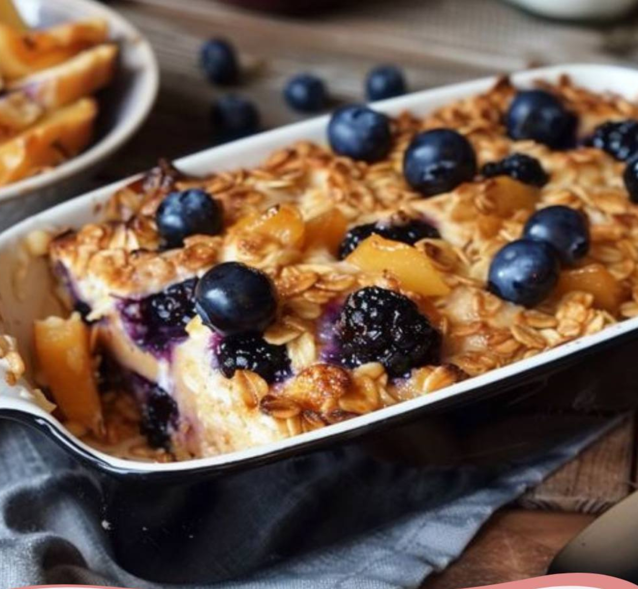 Avena Al Horno Con Manzana, Yogur Y Arándanos