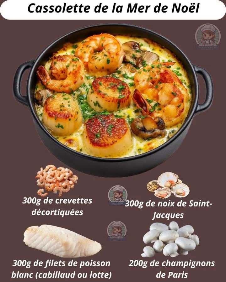 Cassolette de la Mer de Noël - délicieux plat festif aux fruits de mer