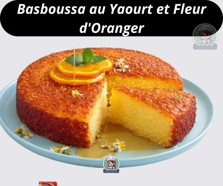 Basboussa au yaourt et à la fleur d'oranger, un gâteau oriental moelleux et savoureux