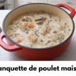 Blanquette de poulet maison servie avec des légumes frais