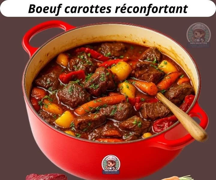 Bœuf Carottes Mijoté, un plat traditionnel français savoureux et réconfortant.