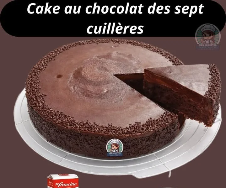 Recette de cake au chocolat des sept cuillères, dessert chocolaté irrésistible.