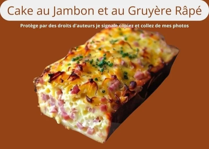 Cake avec ham et gruyère, parfait pour des repas savoureux et festifs.