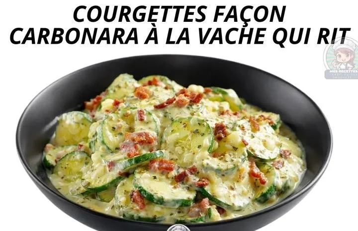 Plat de courgettes façon carbonara avec de la Vache Qui Rit