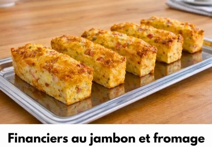 Financiers salés au jambon et fromage, une recette facile et savoureuse.