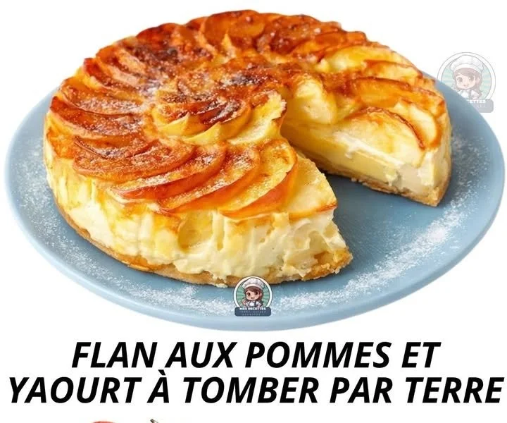 Flan aux pommes crémeux avec yaourt, un dessert irrésistible