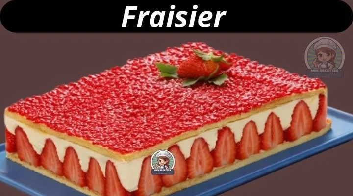 Un fraisier élégant décoré de fraises fraîches et de crème pâtissière.