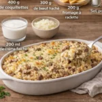 Gratin de Coquillettes à la Raclette et au Bœuf Haché, plat savoureux