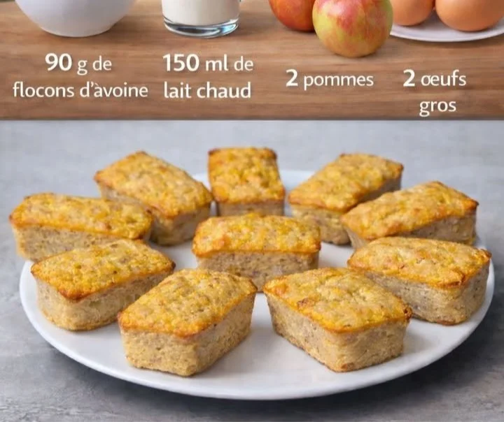 Mini gâteaux sains aux flocons d'avoine et pommes, dessert nutritif et savoureux.