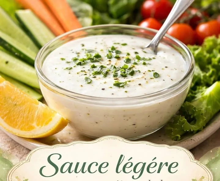 Sauce légère pour salades et crudités, idéale pour une alimentation saine.
