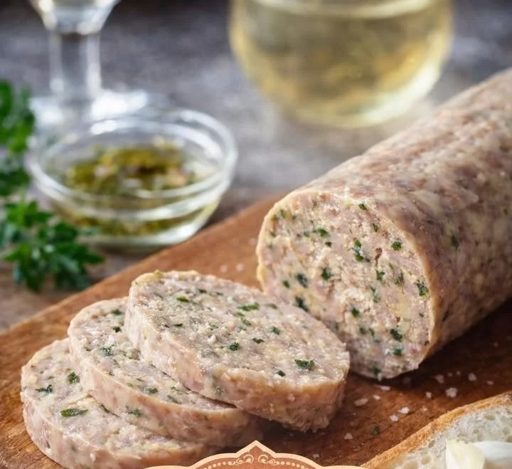 Saucisson de Thon présenté pour un apéritif savoureux et facile à préparer.
