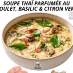 Soupe thaï au poulet avec basilic et citron vert