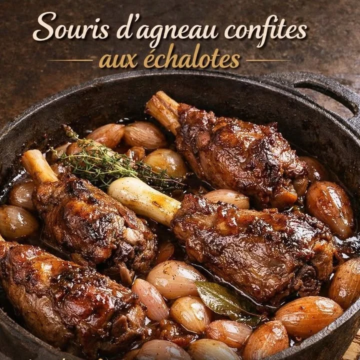 Souris d'agneau fondantes aux échalotes, un plat savoureux et délicat.