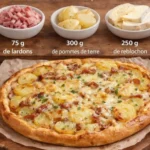 Tarte fine au reblochon avec pommes de terre dorées, plat savoureux.