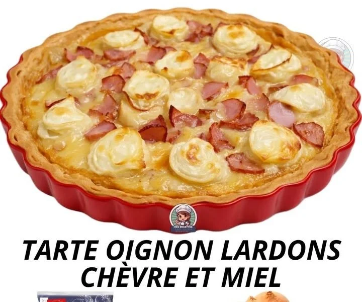 Tarte Oignons avec Chèvre et Miel, un plat savoureux et gourmand