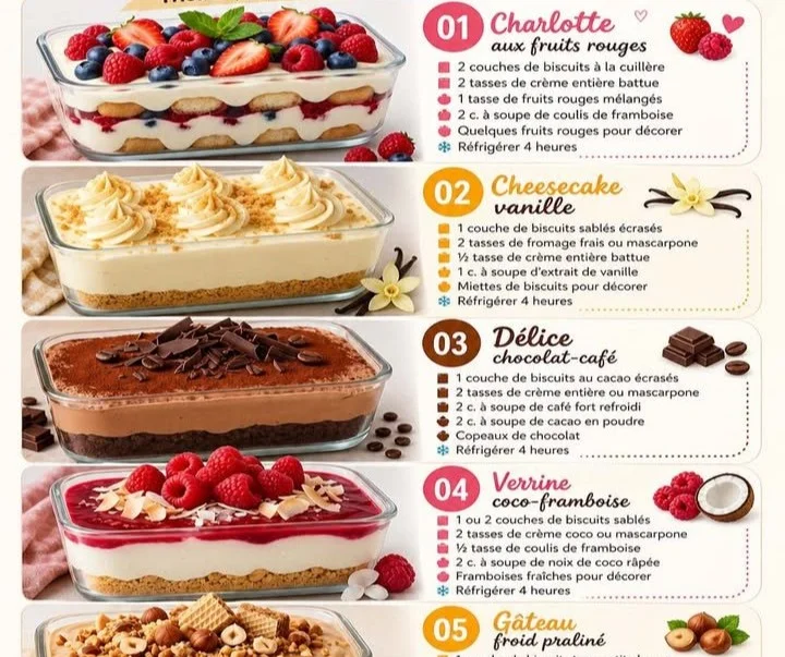5 délicieux desserts sans cuisson faciles à réaliser