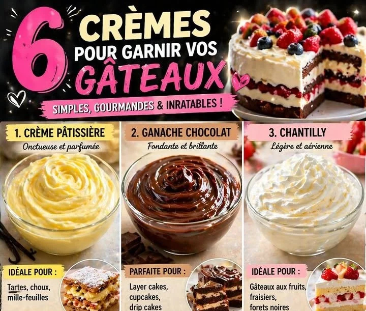 6 types de crèmes pour garnir et décorer des gâteaux faits maison