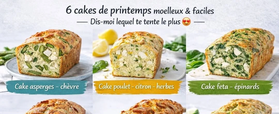 Recettes de moelleux cakes de printemps avec des fruits frais et ingrédients de saison.