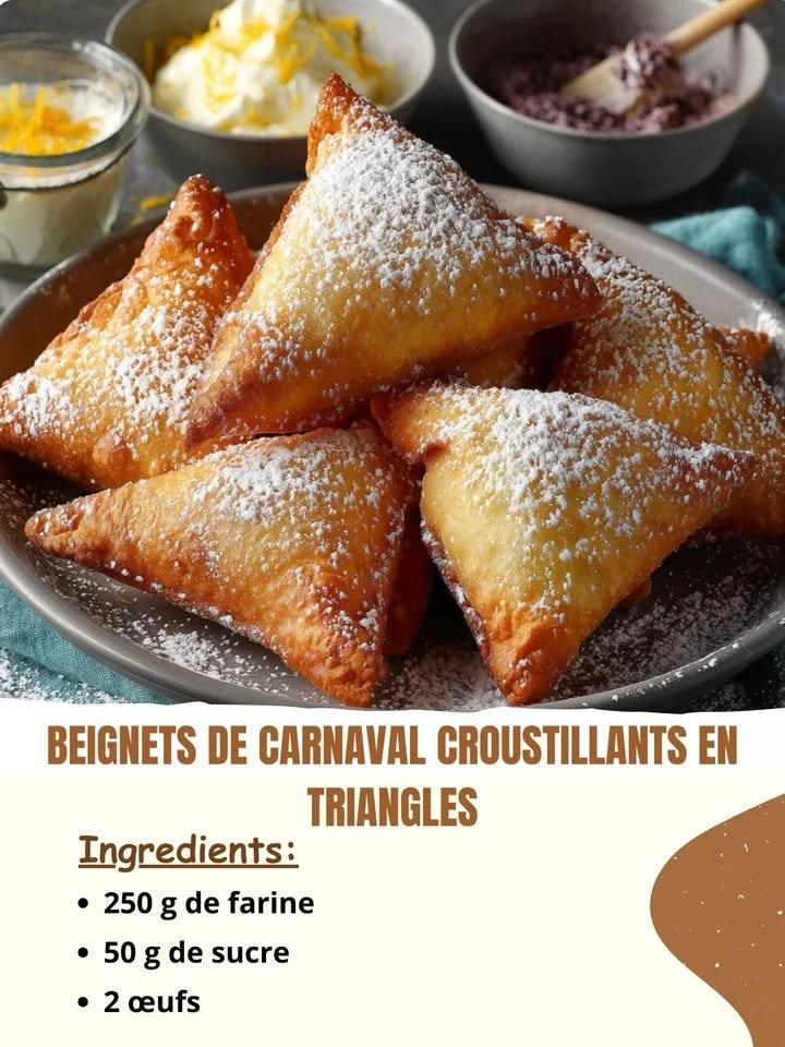 Beignets de carnaval croustillants en triangles, réservés pour les célébrations