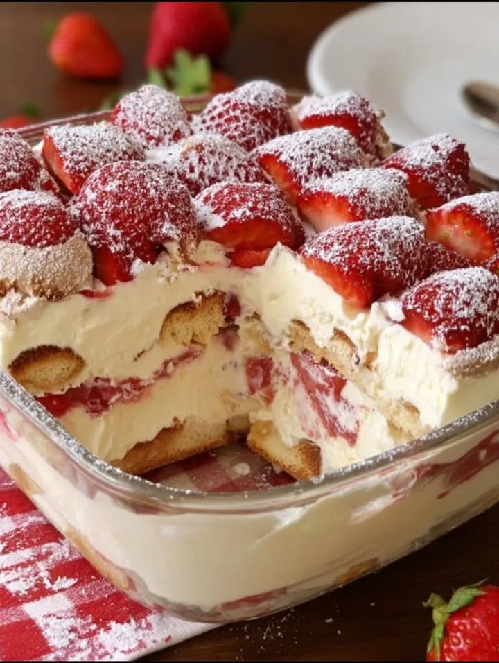 Charlotte aux fraises façon tiramisu, un dessert gourmand et fruité
