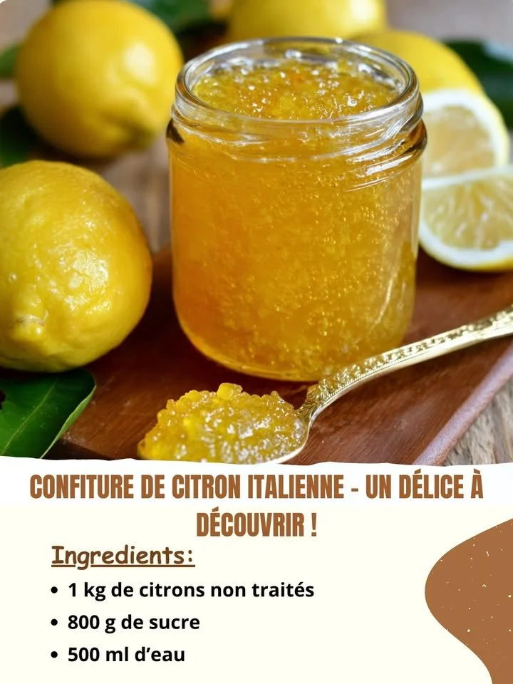 Confiture de citron italienne maison dans un pot en verre