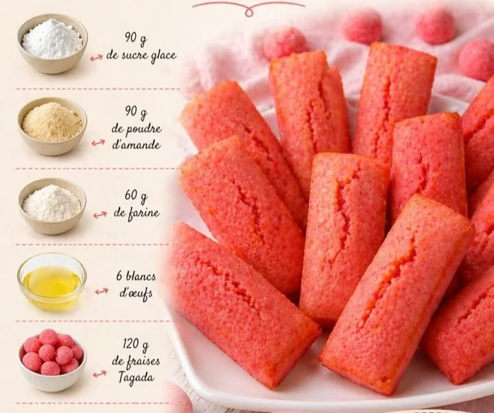Financiers moelleux aux fraises Tagada, desserts sucrés et gourmands