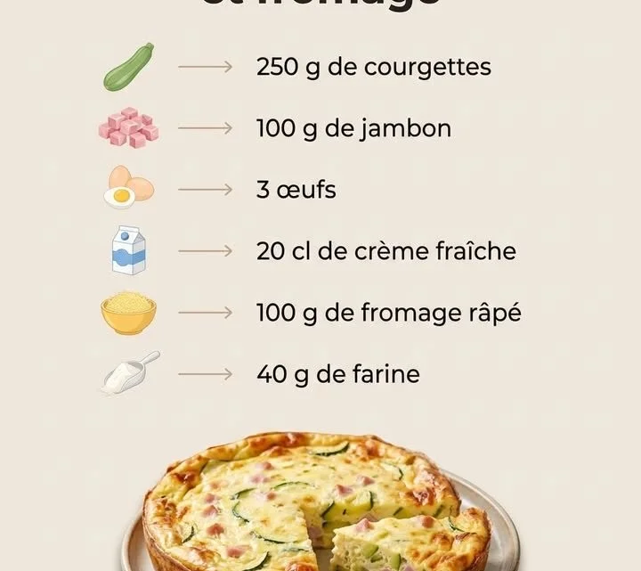 Flan salé aux courgettes et fromage, plat savoureux et facile à préparer.