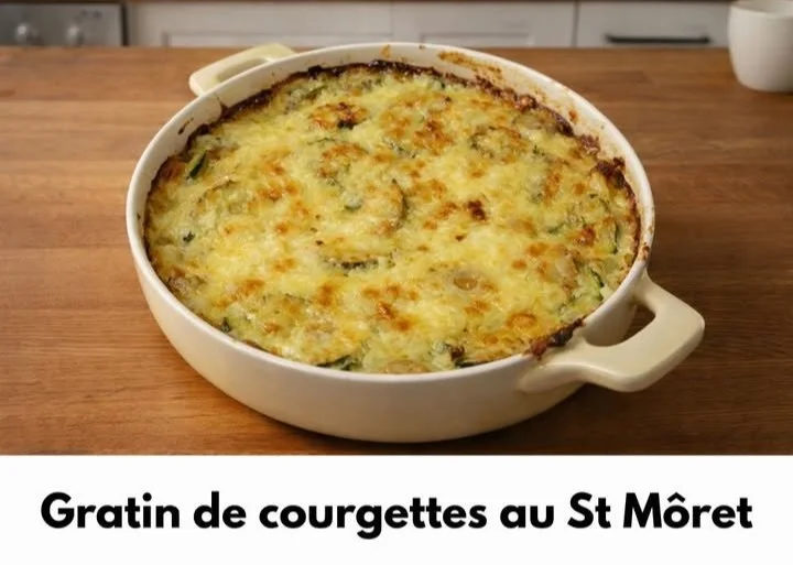 Gratin de courgettes au St Môret, plat crémeux et savoureux