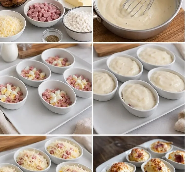 Œufs Gratinés au Jambon et Sauce Béchamel, un plat délicieux et réconfortant