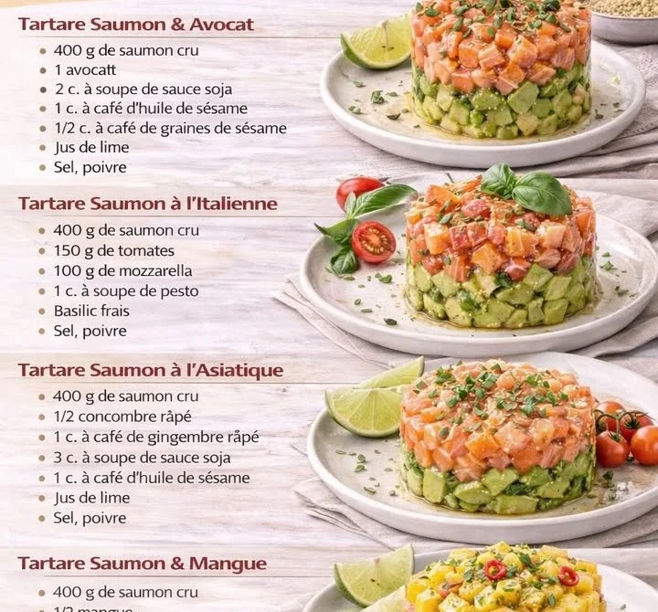 Tartares de Saumon frais, exquis et bien présentés dans une assiette