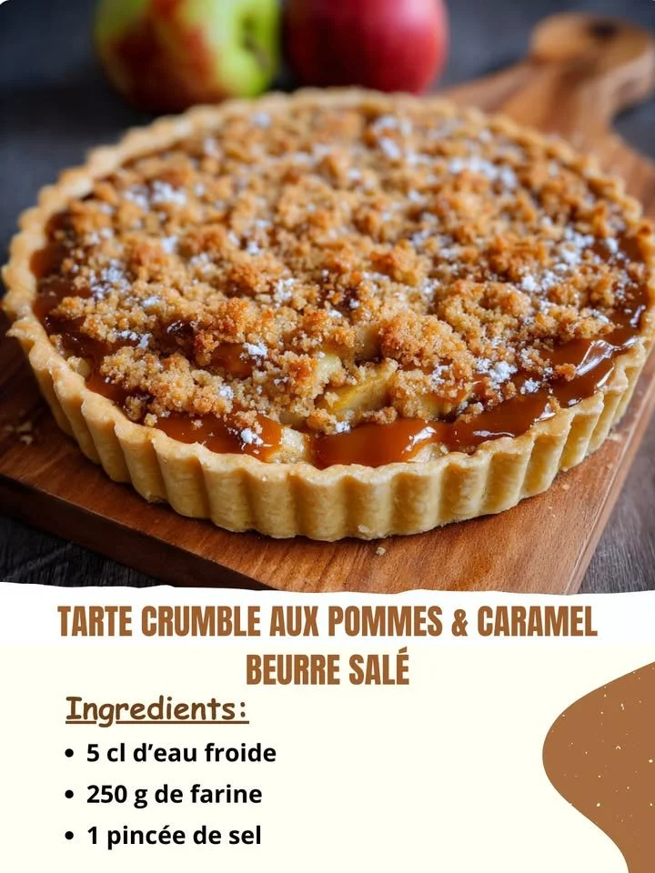 Tarte Crumble aux Pommes avec Caramel Beurre Salé