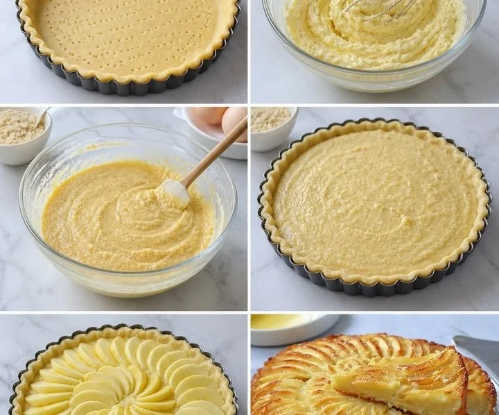 Tarte pommes frangipane avec pommes et crème d'amande