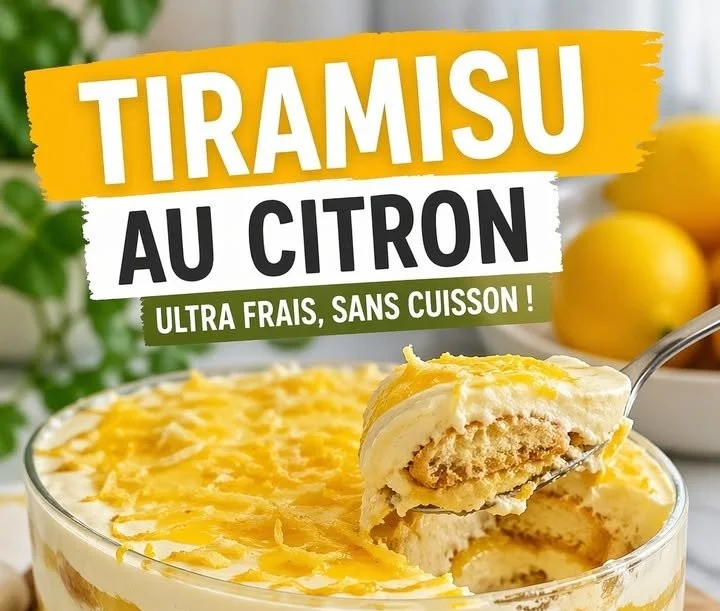 Tiramisu au citron, une variante légère et savoureuse du dessert classique italien.