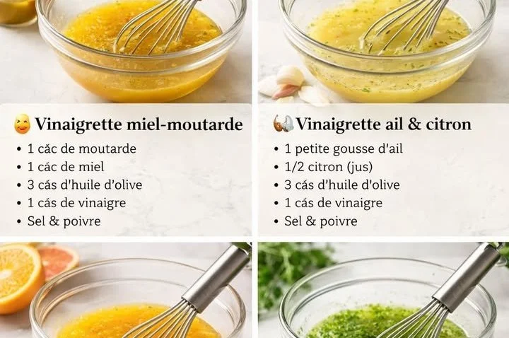 Vinaigrette maison faite avec des ingrédients frais et naturels