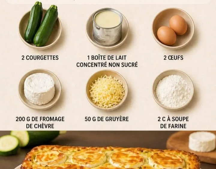 Gâteau à la courgette avec fromage de chèvre sur une assiette décorée.