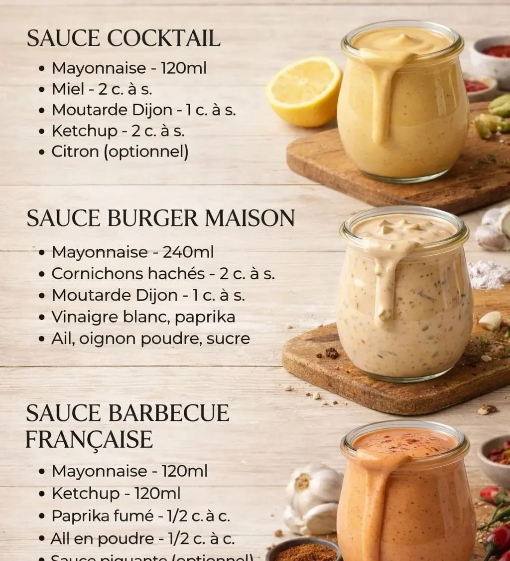 Trois sauces d'accompagnement maison savoureuses et faciles à préparer