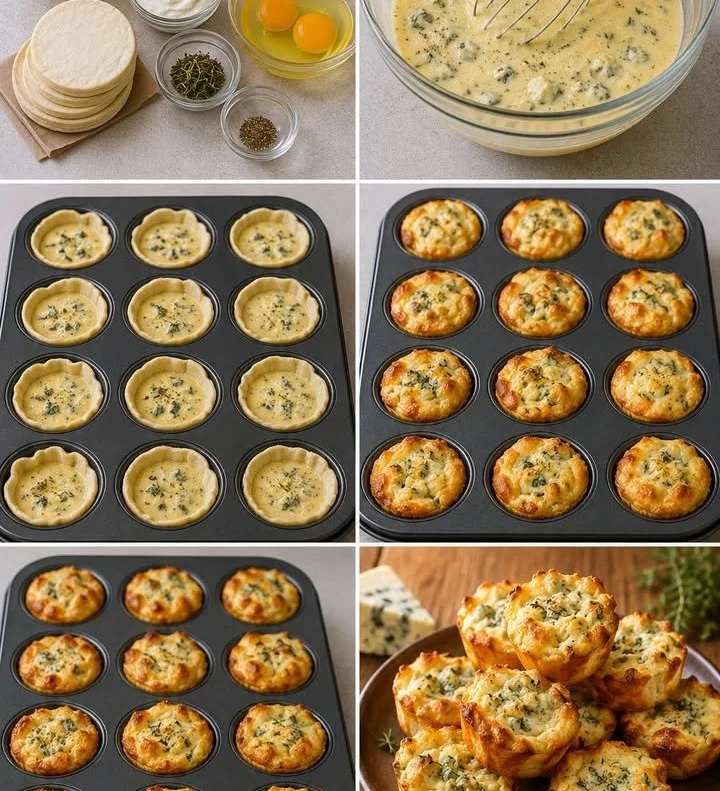 Bouchons au Roquefort sur une assiette, délicieuses bouchées fromagères.