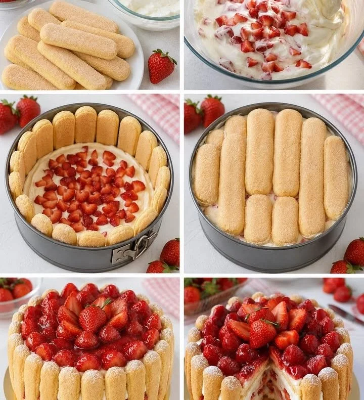 Charlotte aux Fraises Gourmande sans cuisson, un dessert fruité et savoureux