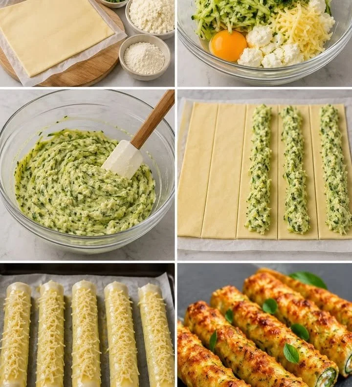 Cigares de Courgettes garnis de Feta et Mozzarella, un plat végétarien délicieux
