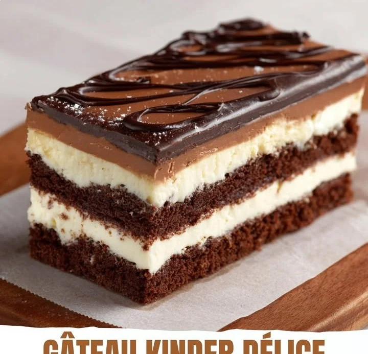 Gâteau Kinder Délice moelleux au chocolat et à la crème