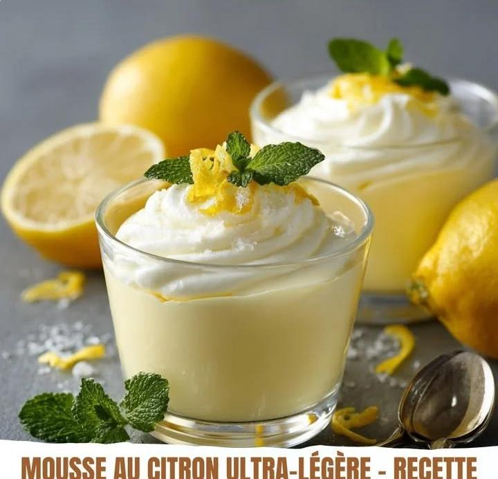 Délicieuse Mousse au Citron Ultra-Légère servie dans un bol élégant