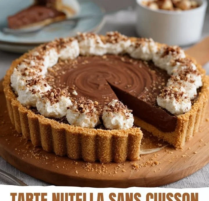 Tarte Nutella sans cuisson, dessert facile à préparer et délicieux