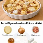 Tarte Oignon Lardons Chèvre et Miel, un plat savoureux et gourmand