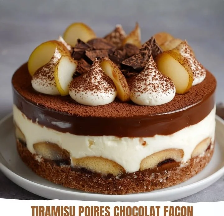 Entremets Tiramisu Pears au chocolat, un dessert élégant et savoureux