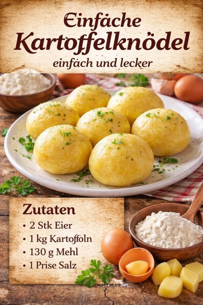 Kartoffelknödel aus gekochten Kartoffeln