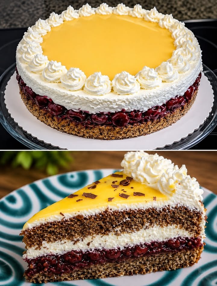 Mohn-Kirsch-Torte mit Eierlikör