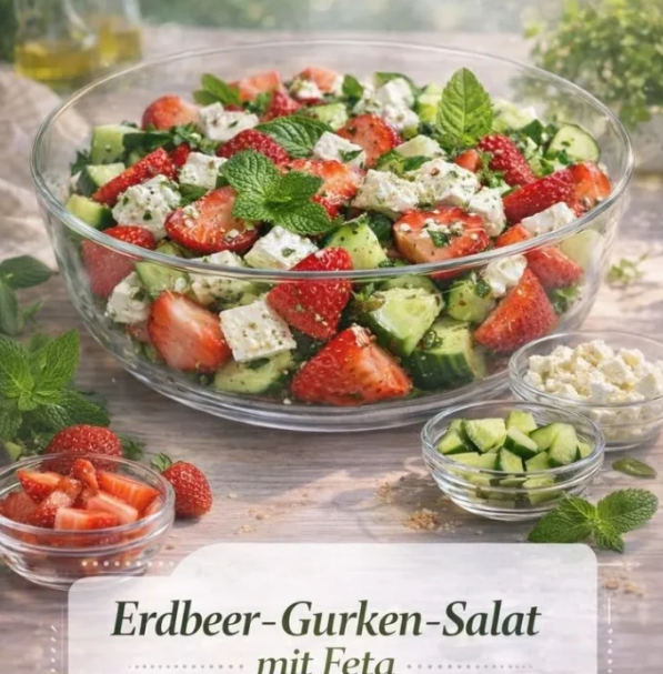 Bunter Erdbeersalat