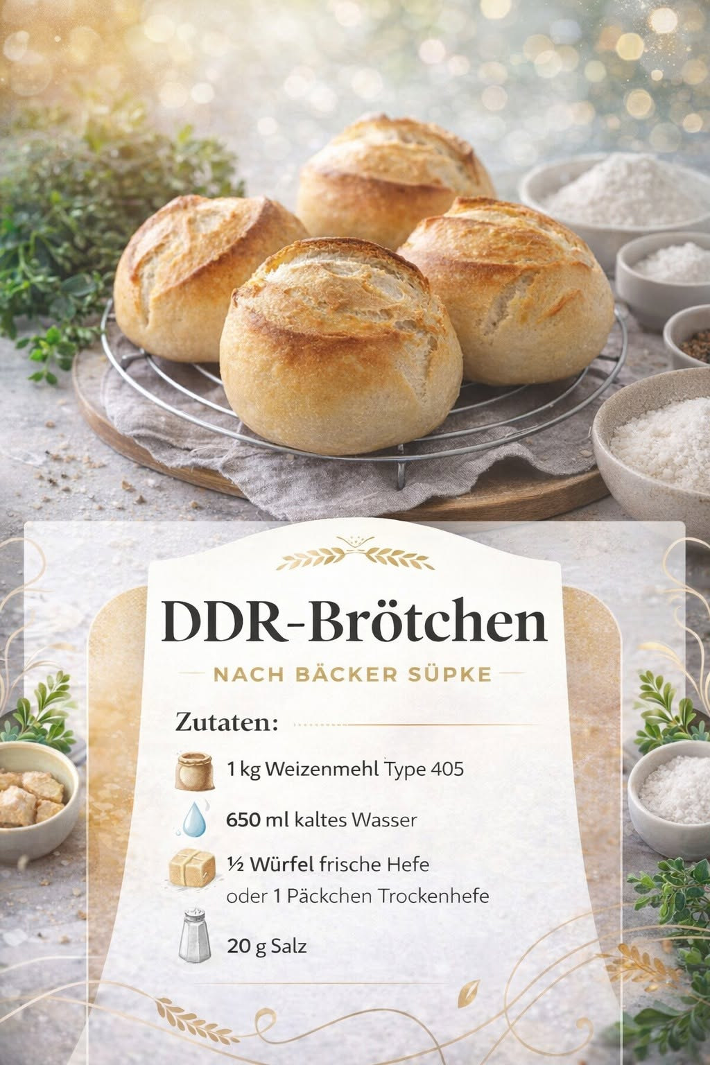 Helle runde Brötchen mit eingeschnittener knuspriger Kruste